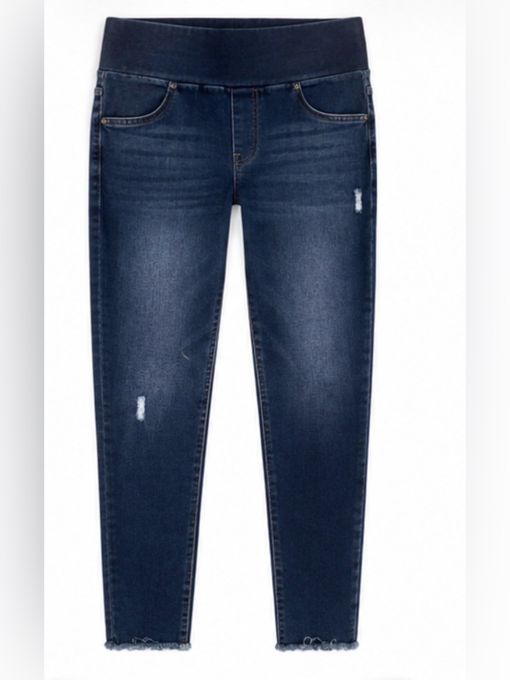 SPANX Medium Tall Pull-On Denim Jeggings Skinny Distressed Stretch Jeans